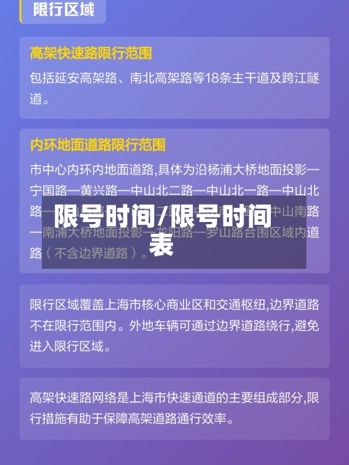 限号时间/限号时间表